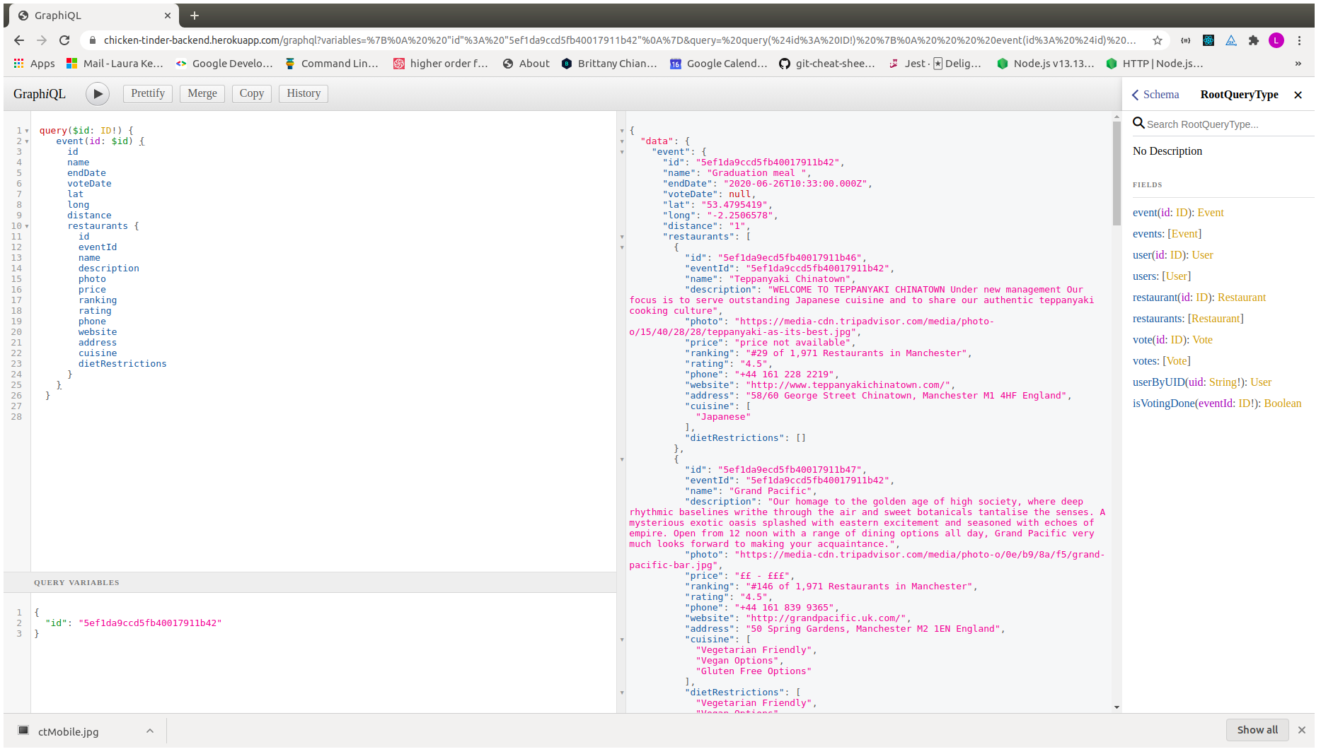 Chicken Tinder web page screenshot