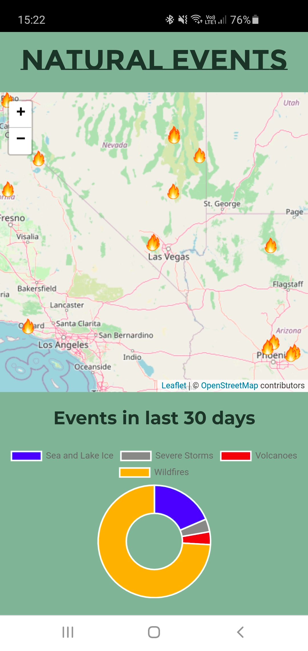Natural Events mobile sceenshot