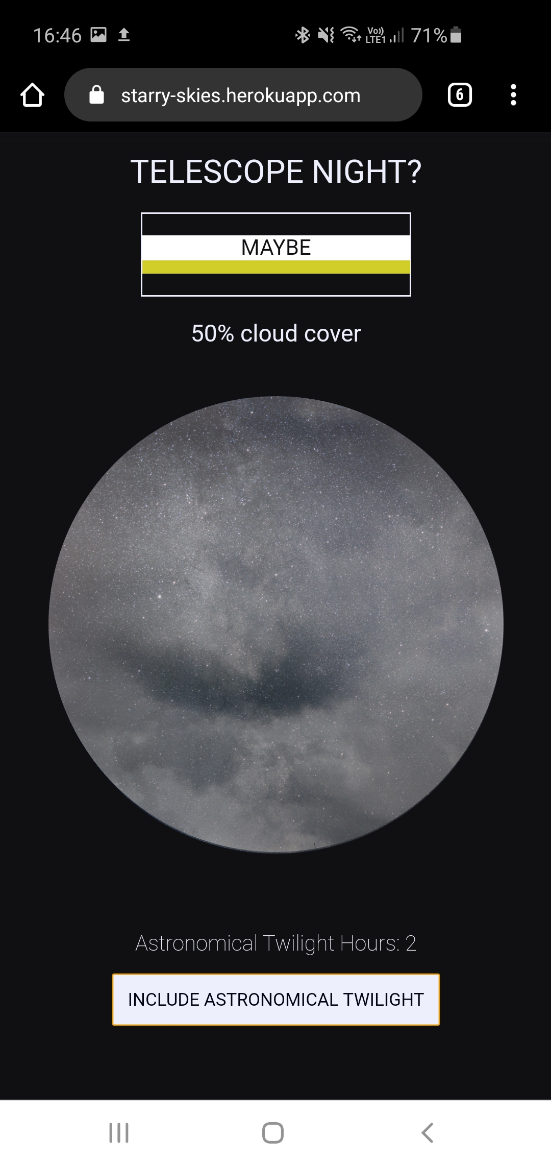 Starry Skies mobile sceenshot